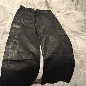 HUDSON Coated Black Beauty Cargo Pants
